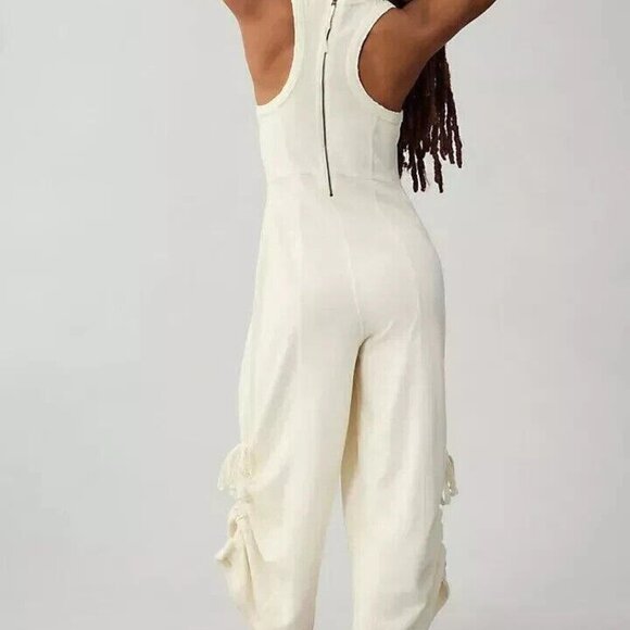 Anthropologie Cream Jumpsuit - Picture 3 of 9